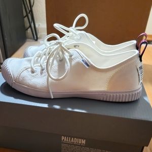 Palladium Easy Lace Canvas Star White Sneakers